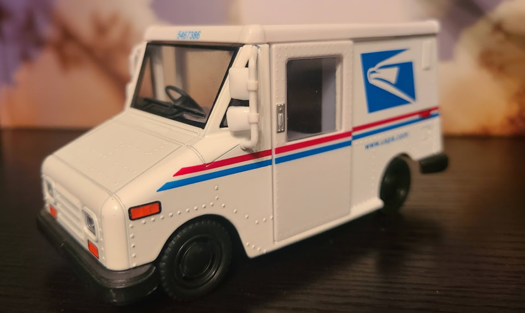 toy model of a USPS delivery vehicle